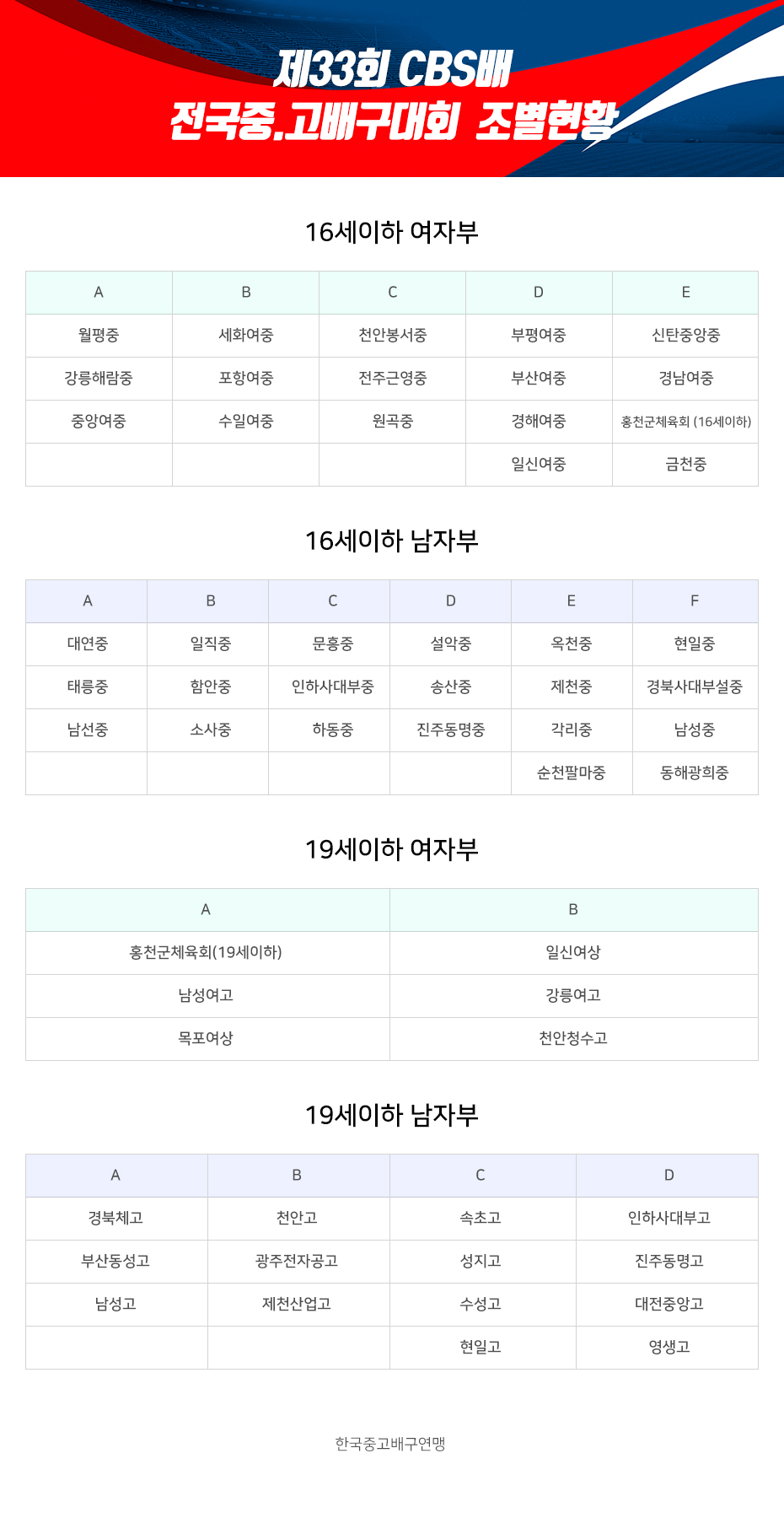 제35회 CBS배 전국중고배구대회